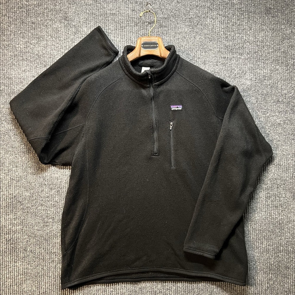 Patagonia Men's Better Sweater Quarter Zip Jacket Size Medium Black Sty25521